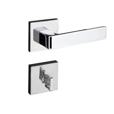 Imagem de Fechadura Porta Banheiro Wc Pado Modena Cromada 55Mm Quadrad