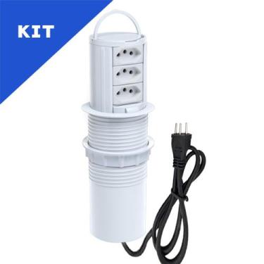 Imagem de Kit Torres De Tomadas Totem Manual Com Alça 3 Tomadas 20A - CONNECT CA