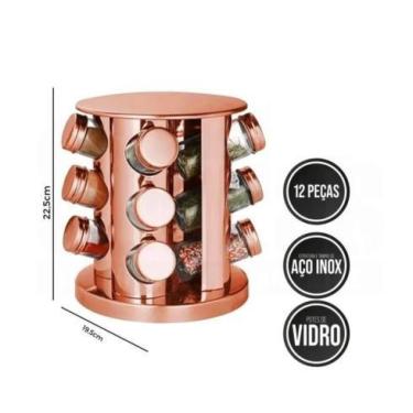Imagem de Porta Condimento Rose 12 Peça Em Aço Inox Livon
