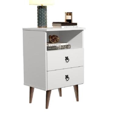Imagem de Mesa madri ii gavetas / retrô / pés de madeira - Estilo Decor