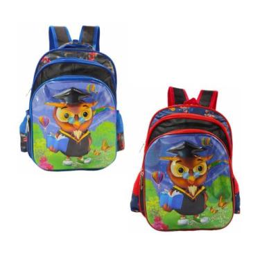 Imagem de Mochila Escolar Infantil Masculina 3D Corujinha WL-C143 - Rayson