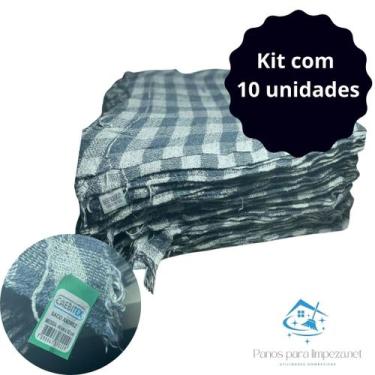 Imagem de Pano de chão Xadrez 40cm x 62cm kit com 10 unidades - Caebitex