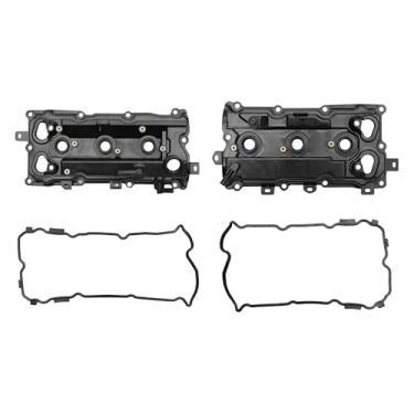 Imagem de Partuto Tampa da válvula do motor nº 132649N00B/132649N00A Tampa do balancim da válvula do lado esquerdo e direito para Nissan Altima 3.5L 2014-2018 plástico preto com junta