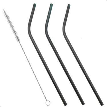 Imagem de Conjunto 3 Canudo Inox Reutilizáveis com Escova de Limpeza - KNIMP, Ho