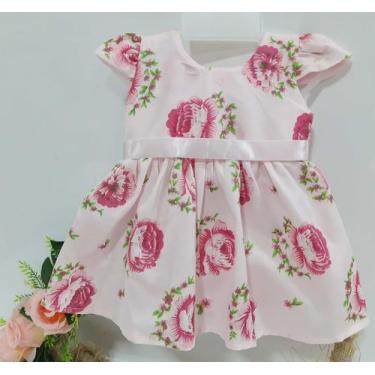 Imagem de Vestido Curto Menina Bebê Floral Estampado Verão  - Delafiori, Rosa, P