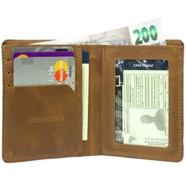 Imagem de Carteira de Couro Masculina Cédulas Porta Cartão Cnh 030 WISCK - KARTM