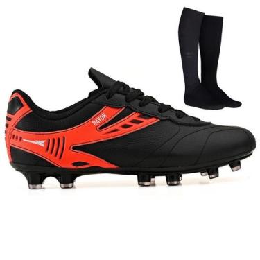 Imagem de Chuteira Futebol Profissional Masculina de Couro Campo Grama Natural +