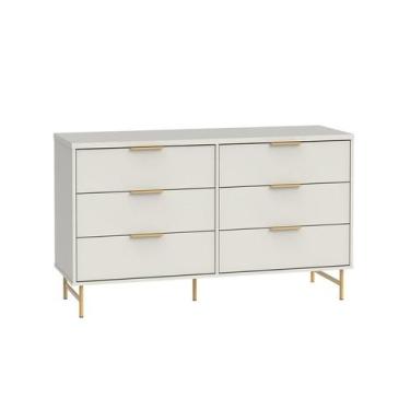 Imagem de Cômoda Yves 6 GV Off White e Dourada - Modern