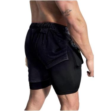 Imagem de Short Duplo Masculino Academia Treino Corrida Fitness-Masculino
