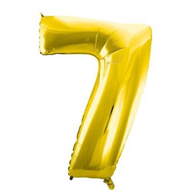 Imagem de Balão Metalizado Número Dourado - 70cm - Extra Festas, 7