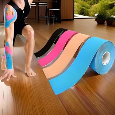 Imagem de Kit 2 Bandagem Elástica Premium Adesiva, 5m, Suporte Muscular, Alívio De Dores, Fisioterapia E Reabilitação, Kinesio, Marca VARENZIA