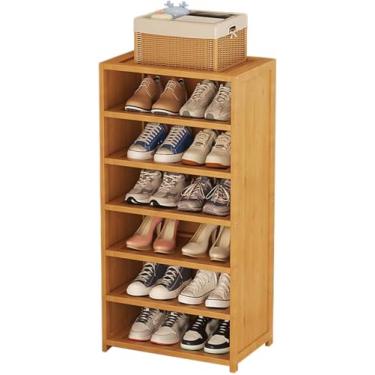Imagem de Sapateira estreita para sapateira fina de bambu de 11 níveis, organizador de sapatos vertical com porta respirável para guarda-roupas, armários, entradas, 40 x 33 x 100 cm