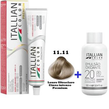 Imagem de Kit Coloração Itallian Premium 60g Louro Ultraclaro Cinza Intenso 11.1