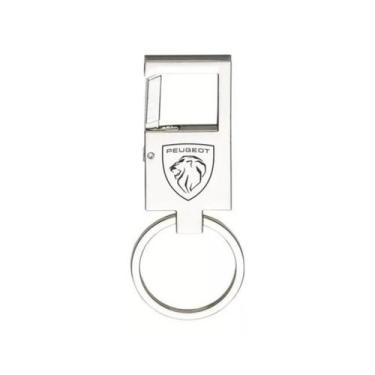 Imagem de Chaveiro Para Peugeot Metal Espelhado Mosquetão  - E - LUALKI STORE LA