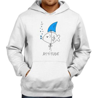 Imagem de Moletom Atitude Peixe Tubarão - Foca na Moda, Branco, M