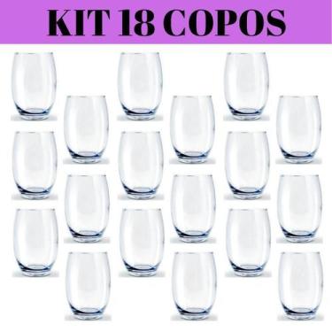 Imagem de Copo Vidro 450ml (Suco, água) BELLAGIO kit com 18 Transp. - PRATICASA