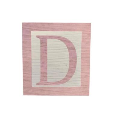 Imagem de Cubo Branco Letra Rosa Bebê com Aplique Festa Chá de Bebê Decoração 8x