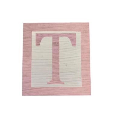 Imagem de Cubo Branco Letra Rosa Bebê com Aplique Festa Chá de Bebê Decoração 8x