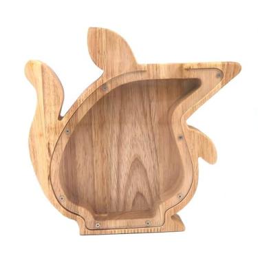 Imagem de Caixa de dinheiro de madeira, caixa de dinheiro de animais, cofrinho para crianças, decoração de casa