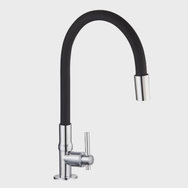 Imagem de Torneira Metal Cozinha Bancada Flexível Alavanca Linha Metal Preto