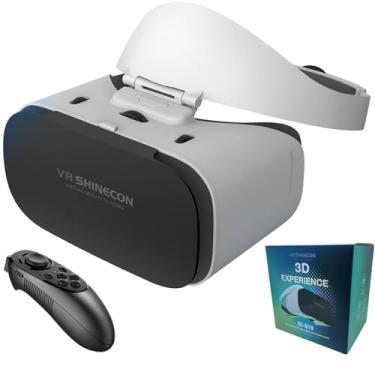 Imagem de Headset VR Telefone Com Controle, Óculos VR 3D TV, Filmes E Videogames, Fone Ouvido Realidade Virtual Para IPhone/telefone Android Compatível De 4,7 A 7,1 Polegadas(052)