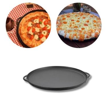 Imagem de Forma de Pizza Ferro Fundido Alça de Ferro 35 x 1,5 cm - Panela Mineir