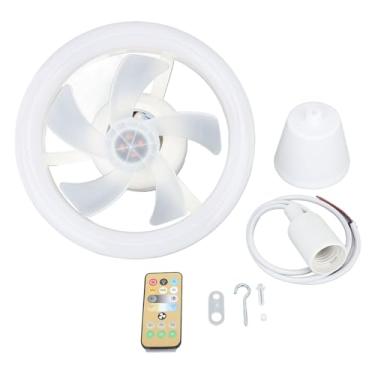 Imagem de 48W Fan de Teto LED Com Velocidade de Controle Leve e Remoto Timer de Temperatura Cor E26 E27 Base para o Escritório Cozinha 3 Fontes de Luz 3 Funções do