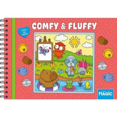 Imagem de Livro De Pintar Colorir Desenhos Comfy And Fluffy Animais - IMPORTWAY,