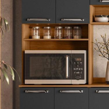 Imagem de Paneleiro Torre Quente 4 Portas 1 Nicho para Forno Vegas Itatiaia Cinamomo/Grafite Intenso