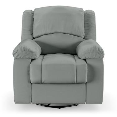 Imagem de Poltrona Do Papai Reclinável Sala De Cinema Barcelona Glider Manual Giratória Usb Pu Cinza