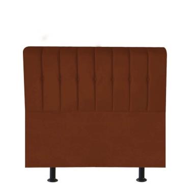 Imagem de Cabeceira Estofada Kiara 90cm Solteiro Box Quarto Suede Terracota Telha - Gat Magazine