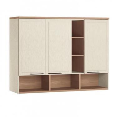 Imagem de Módulo Ponte 146 Toledo Areia 3 Portas Casal Com Maleiro Areia Com Wood