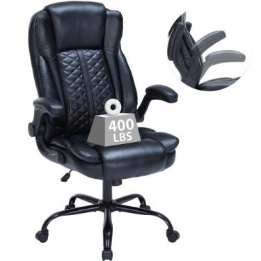 Imagem de Cadeira de escritório HESL 180 kg com apoios de braços dobráveis e cou