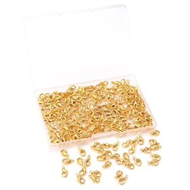 Imagem de Chuyau Conjunto De 200 Peças Fechos Lagosta Dourados 10 X 5 Mm, Garra Para Fabricação Joias E Pulseiras, Artesanato Faça Você Mesmo, Brincos, Colar, Pulseira, Pingente, Gargantilha, Chaveiro, Corren