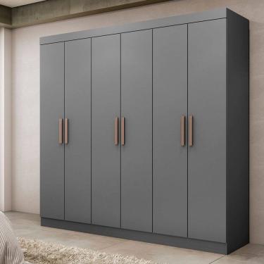Imagem de Guarda-Roupa Casal Paris 6 Portas 2 Gavetas Onix - Maxel