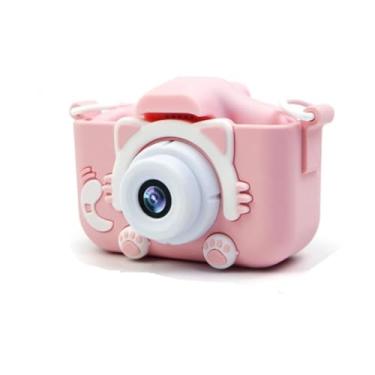Imagem de Câmera Infantil Digital Filmadora Mini Máquina Fotográfica Filma Grava Tira Foto de Verdade Gatinho (Rosa)