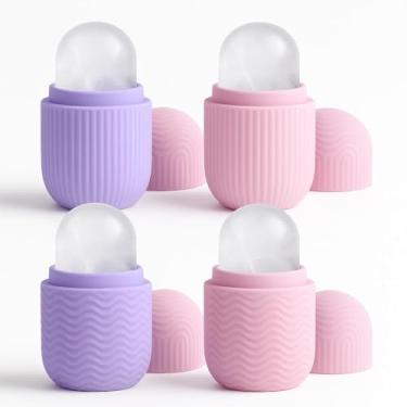 Imagem de Massageador Facial com Gelo em Silicone Reduz Inchaço Acne e Linhas de Expressão Skincare Natural e Refrescante para Rosto e Olheiras AMIDILA - Kit com 2 e 4 unidades (4)