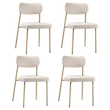 Imagem de Cadeiras para Sala de Jantar 4 Unidades Lavínia Marrom / Champanhe