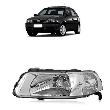 Imagem de Farol Gol G3 1999 2000 2001 2002 2003 Simples Cromado Lado Esquerdo - 