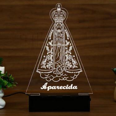 Imagem de Luminária Abajur Nossa Senhora Aparecida LED Branco - Bold