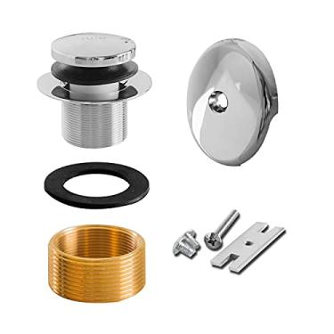 Imagem de Conjunto de tampa de montagem de ralo de banheira com ponta cromada SENTO, serve tanto para filtro e rolha de 3,8 cm ou 3,8 cm, metal resistente com parafusos correspondentes, fácil instalação, cromo polido
