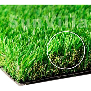 Imagem de SunVilla Tapete de grama artificial para ambientes internos e externos, 71,1 cm x 101,6 cm (7,7 pés quadrados) tapete de grama sintética grossa realista para cães, gramado, paisagem, pátio, grama