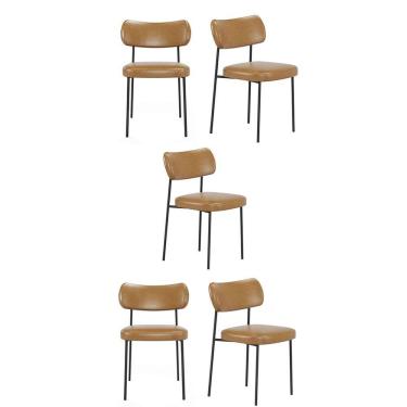 Imagem de Kit 5 Cadeiras Mona Para Sala Jantar Gourmet em Aço-EdeCasaMoveis