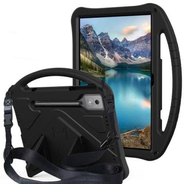 Imagem de QYiiD Capa infantil para Galaxy Tab S10 FE+ (Plus) 33.3 cm 2025, leve protetora com alça conversível e alça de ombro infantil para Tab S10 Fe Plus 33.3 cm SM-X620/X626B, preta