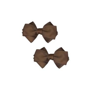 Imagem de Douqu 8,5 cm Noiva Casamento Preto Creme Vermelho Nude Azul Rosa Fita Selvagem Laço Borboleta Clipes de Calçado, Marrom, 8.5cm