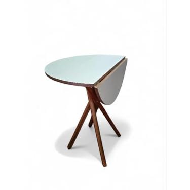 Imagem de Mesa De Jantar Multiuso Retrátil Redonda Estilo Industrial (Branco)