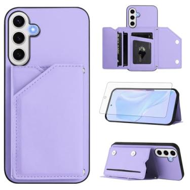 Imagem de Asuwish Capa de telefone para Samsung Galaxy S24 FE 5G capa carteira com protetor de tela de vidro temperado suporte suporte cartão alça transversal cordão celular de couro S 24 EF AI S24FE 24S