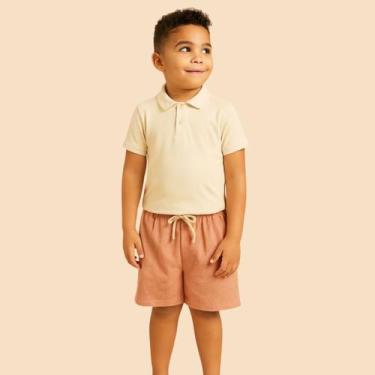 Imagem de Bermuda Infantil Masculina de Linho com Cordão Conforto Ideal para Pas