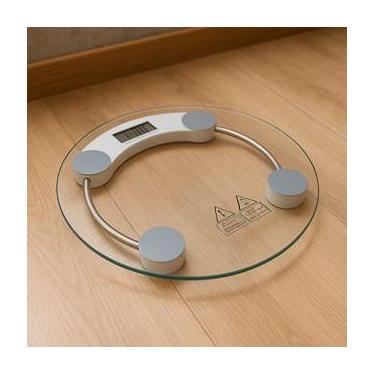 Imagem de Balança Digital Redonda De Chão Banheiro Em Vidro E Metal Capacidade a