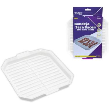 Imagem de Bandeja De Microondas Para Secar Bacon De Plastico 22cm - Oem